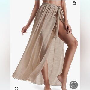 NWT DOSE khaki semi sheer swim cover-up one size.